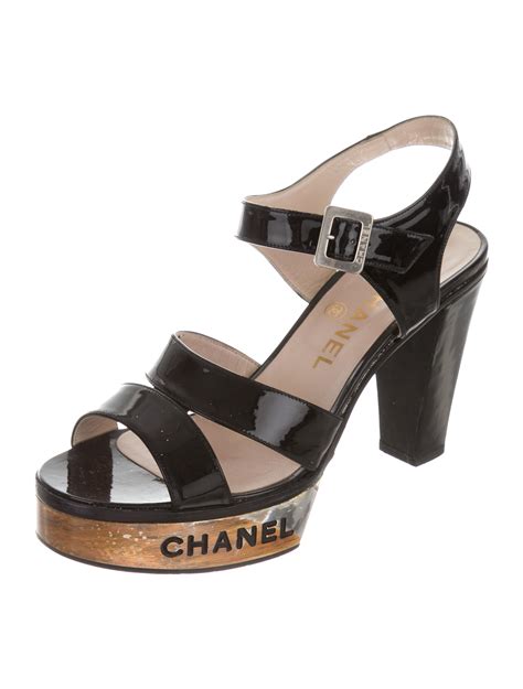 chanel logo platform sandals|chanel sandals official website.